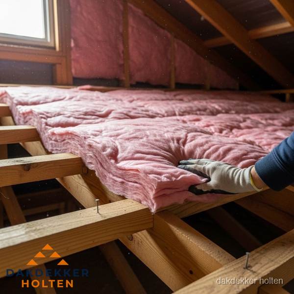 Dakisolatie met glaswol op zolder in Holten Dakisolatie met glaswol op zolder in Holten